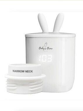 *EUC* Baby’s Brew Portable Bottle Warmer White w/ Narrow Neck Adapter